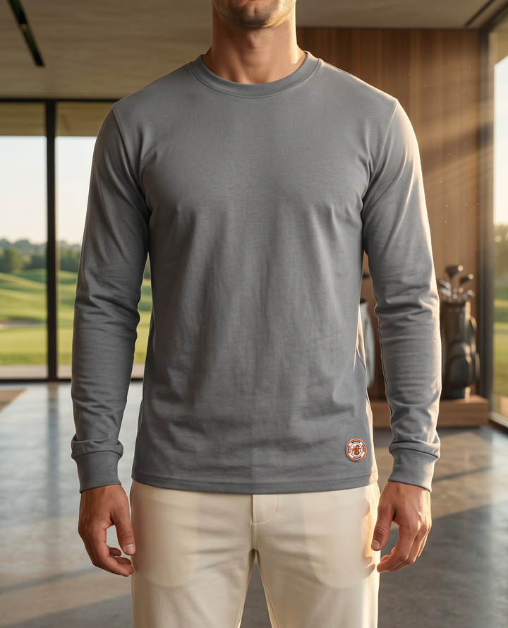 Playera Premium de Algodón Crew Neck Manga Larga - NVRSFT®