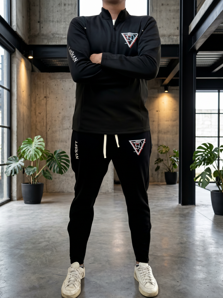 Sudadera Performance de Manga Larga con cierre mediano crema y elementos reflectantes - 150 TP NVRSFT