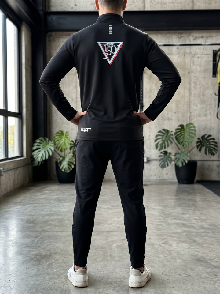 Sudadera Performance de Manga Larga con cierre mediano crema y elementos reflectantes - 150 TP NVRSFT